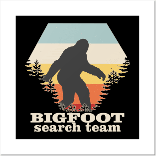 Bigfoot Search Team and Sasquatch T Shirts Posters and Art